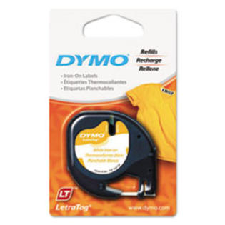 Dymo 18771 Letratag Fabric Iron On Labels 1 2 X 6 1 2 Ft White