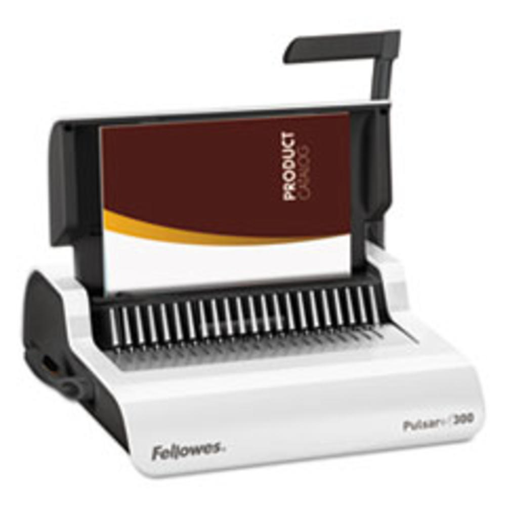 Fellowes Pulsar+ Manual Comb Binding System, 300 Sheets, 18 1/8 x 15 3/8 x 5 1/8, White