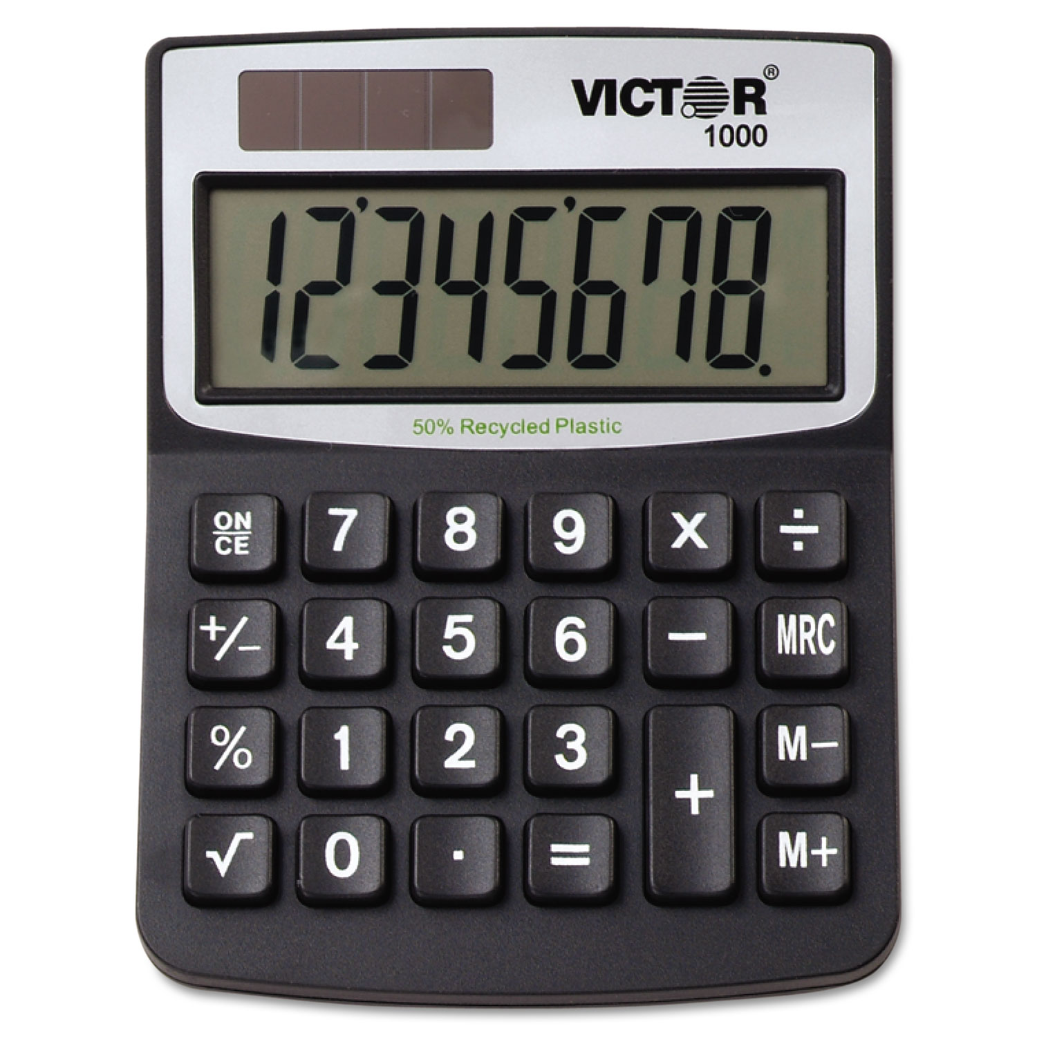 Victor Equipment 1000 Minidesk Calculator, Solar/Battery, 8-Digit LCD