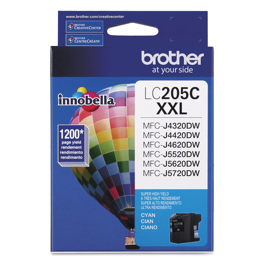 Brother LC205C Innobella Super High-Yield Ink, 1200 Page-Yield, Cyan