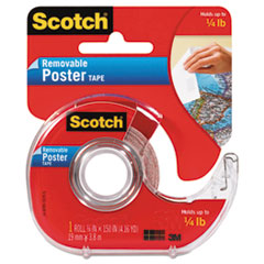 Scotch Wallsaver Removable Poster Tape, Double-Sided, 3/4" x 150" w/Dispenser