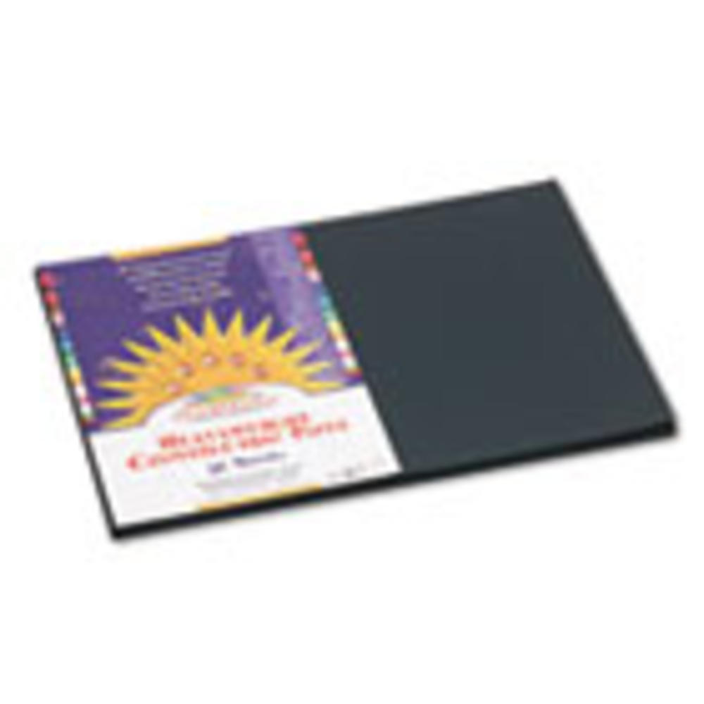 SunWorks Construction Paper, 58lb, 12 x 18, Black, 50/Pack