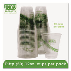Eco-Products GreenStripe Renewable & Compostable Cold Cups Convenience Pack- 12oz., 50/PK