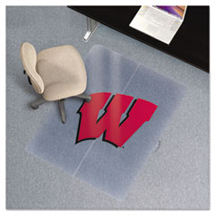 COU Collegiate Chair Mat for Low Pile Carpet, 48 x 36, Wisconsin Badgers