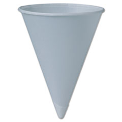 COU Bare Treated Paper Cone Water Cups, 6 oz, White, 200/Sleeve, 25 Sleeves/Carton