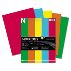 Wausau Paper Astrobrights Eco Brights Colored Paper, 24lb, 8-1/2 x 11, Assorted, 50