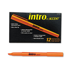 Paper-Mate Intro Highlighters, Chisel Tip, Fluorescent Orange, 12/Pk