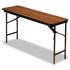 Iceberg Premium Wood Laminate Folding Table, Rectangular, 72w x 18d x 29h, Oak