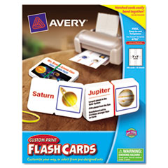 Avery Notched Printable Flash Cards, w/Bands, White, 3x5, 4 ...