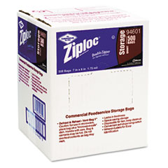 Ziploc Double Zipper Storage Bags, Plastic, 1qt, Clear, Write-On ID Panel, 50