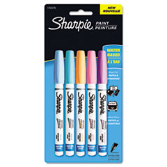 Sharpie Water-Based Pastel Paint Markers, Assorted, 5/Pk