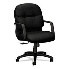 HON 2090 Pillow-Soft Managerial Mid-Back Swivel/Tilt Chair, Black Fabric/B