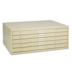 Safco Five-Drawer Steel Flat File, 40-3/8w x 29-3/8d x 16-1/2h, Tropic Sand