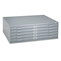 Safco Five-Drawer Steel Flat File, 46-3/8w x 35-3/8d x 16-1/2h, Gray