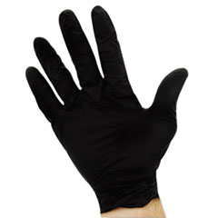Impact ProGuard Disposable Nitrile Gloves, Powder-Free, Black, Medium, 100/Bo