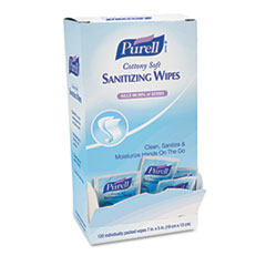 Purell Cottony Soft Individually Wrapped Hand Sanitizing Wipes, 5" x 7", 120/