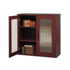 Safco Aprs Two-Door Cabinet, 29-3/4w x 11-3/4d x 29-3/4h, Mahogany