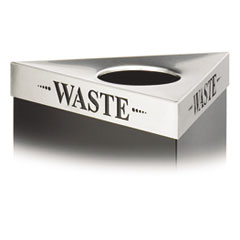 Safco Trifecta Waste Receptacle Lid, Laser Cut "WASTE" Inscription, Stainles