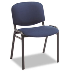 Alera Continental Series Stacking Chairs, Blue Fabric Upholstery, 4/Carton