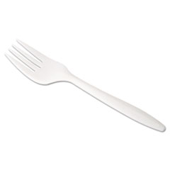 Stalk Market Jaya Compostable Cutlery, 6" Length, Fork, Pearl, 500 per Carton