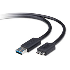 Belkin USB 3.0 Cable, A/BMicro, 6 ft, Black