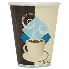 SOLO Cup Company Duo Shield Insulated Paper Hot Cups, Paper, 8 oz., Tuscan Design, 50/P