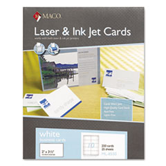 Maco Microperforated Business Cards, 2 x 3 1/2, White, 250/Box