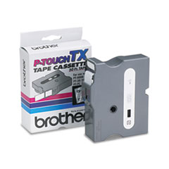 Brother TX Tape Cartridge for PT-8000, PT-PC, PT-30/35, 1w, White on Clear