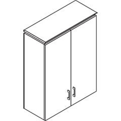 HON Announce Series Bookcase Hutch, Wood Doors, 36w x 14-3/4d x 48h, Bourb
