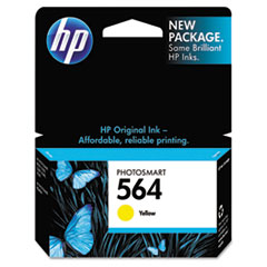 HP CB320WN (HP 564) Ink, 300 Page-Yield, Yellow
