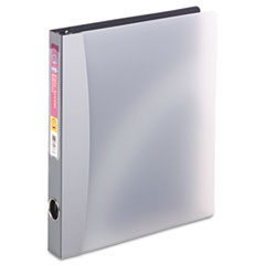 MotivationUSA * Easy Access Round Ring Reference Binder, 1" Capacity, Silver Gray