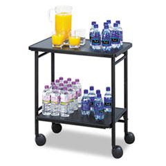 MotivationUSA * Folding Office/Beverage Cart, 2-Shelf, 26w x 15d x 30h, Black