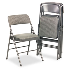 MotivationUSA * Deluxe Fabric Padded Seat & Back Folding Chairs, Cavallaro Dark Gray,