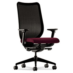 MotivationUSA * Nucleus Series Work Chair, Black ilira-stretch M4 Back, Wine Seat