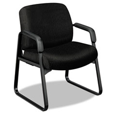 MotivationUSA * 3500 Series Guest Arm Chair, Black Frame/Black NT Tectonic Polyester