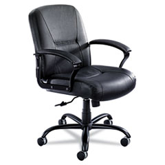 MotivationUSA * Serenity Big & Tall Mid-Back Chair, Black Leather