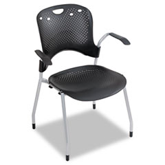 MotivationUSA * Circulation Series Stacking Chair, Black, 25 x 23-3/4 x 34