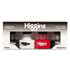 MotivationUSA * Higgins Fountain Pen Ink, 1 oz Bottle, Assorted Colors, 4/Set