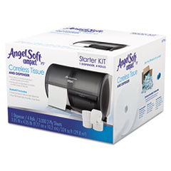 MotivationUSA * Tissue Dispenser and Angel Soft ps Tissue Start Kit,  4 750- Sheet Rol