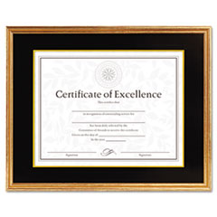 MotivationUSA * Hardwood Document/Certificate Frame w/Mat, 11 x 14, Antiqued Gold Leaf
