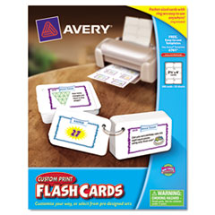 MotivationUSA * Hole-Punched Printable Flash Cards, White, 2 1/2 x 4, 8 cards/sheet, 2