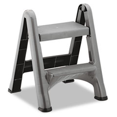 MotivationUSA * Two-Step Folding Plastic Step Stool, 300-lb. Duty Rating, Dark Gray