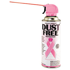 MotivationUSA * Pink Ribbon Compressed Gas Duster, Extension Wand, 10oz Cans, 6 per Pa