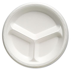 GENPAK Celebrity Foam Dinnerware, 10.25", 3-Compartment Plate, WE