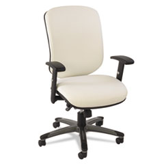 COU ** Eon Series Multifunction Mid-Back Leather Chair, White