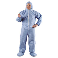 COU ** KLEENGUARD A65 Hood & Boot Flame-Resistant Coveralls, Blue, 3XL