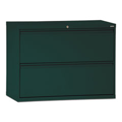 SANDUSKY LEE 800 Series Two-Drawer Lateral File, 36w x 19-1/4d x 28-3/8h, Forest Green