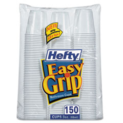 Hefty * Easy Grip Disposable Plastic Bathroom Cups, 3oz, White, 150/Pack