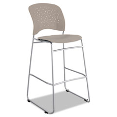 Safco * Rve Series Bistro Chair, Molded Plastic Back/Seat, Steel Frame, Latte