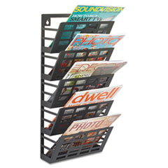 COU - Grid Magazine Rack, 5 Compartments, 9-1/2w x 5-1/2d x 21-1/2h, Black
